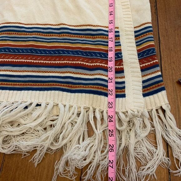 Tea & Cup Los Angeles Southwest Striped Fringe Cardigan OS - Picture 4 of 9